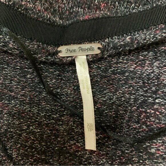 Free People Striped Knit Cardigan Sweater Oversized Slouchy Boho Cozy XS - Picture 4 of 5